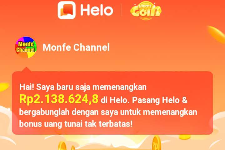 Aplikasi Helo Penghasil Uang, Download Apk dan Dapatkan Koinnya Menjadi Uang